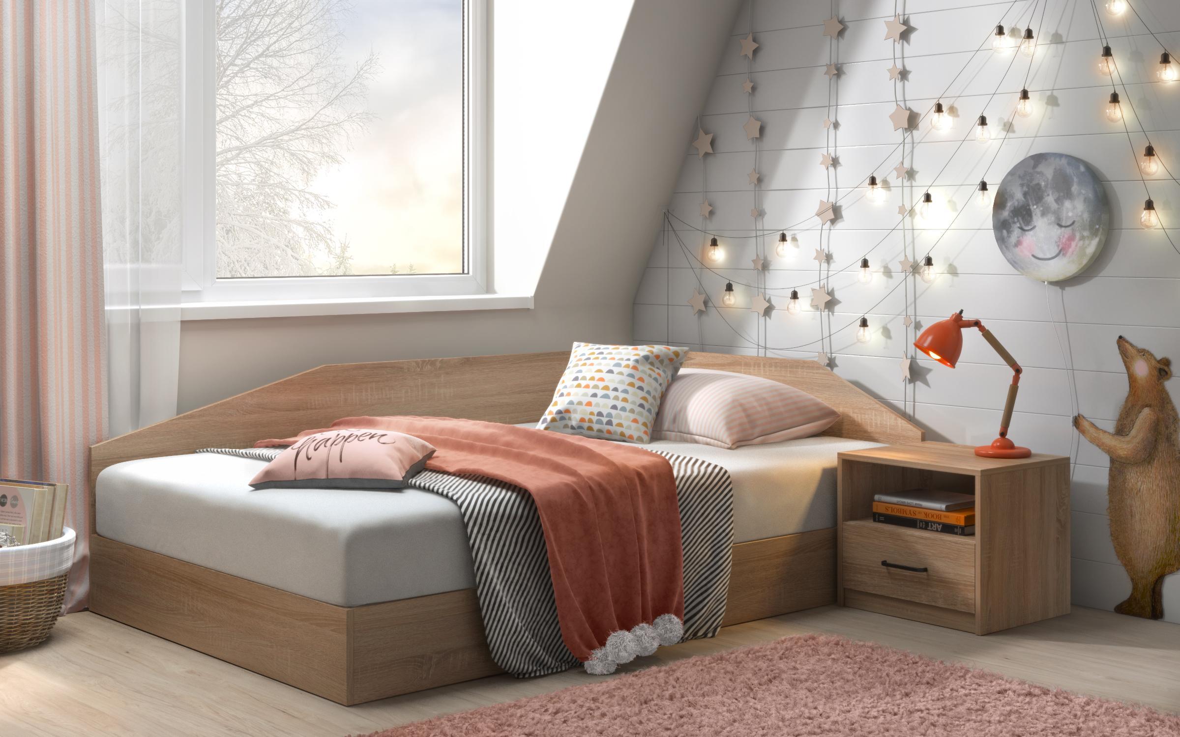 Κρεβάτι Ralitsa με μηχανισμό + στρώμα Neo Dream 120/190, δρυς Sonoma  2
